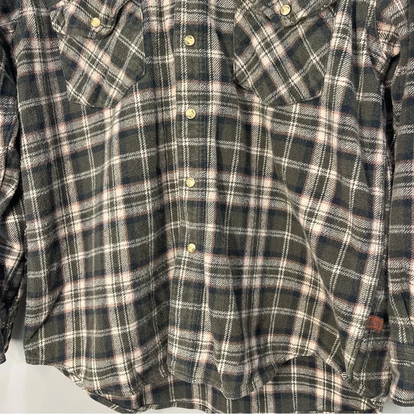 Moose Creek Pearl Snap Flannel Shirt Men’s Medium Thick Heavyweight 100% Cotton - Picture 4 of 9